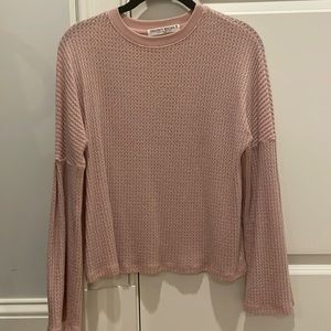 Project Social T pink bell sleeve sweater